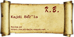 Kajdi Béla névjegykártya