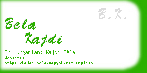bela kajdi business card